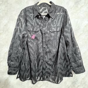 Vtg TanJay Fairy Grunge Witchy Womens Shirt Sheer Button up Pockets Black Sz 1X